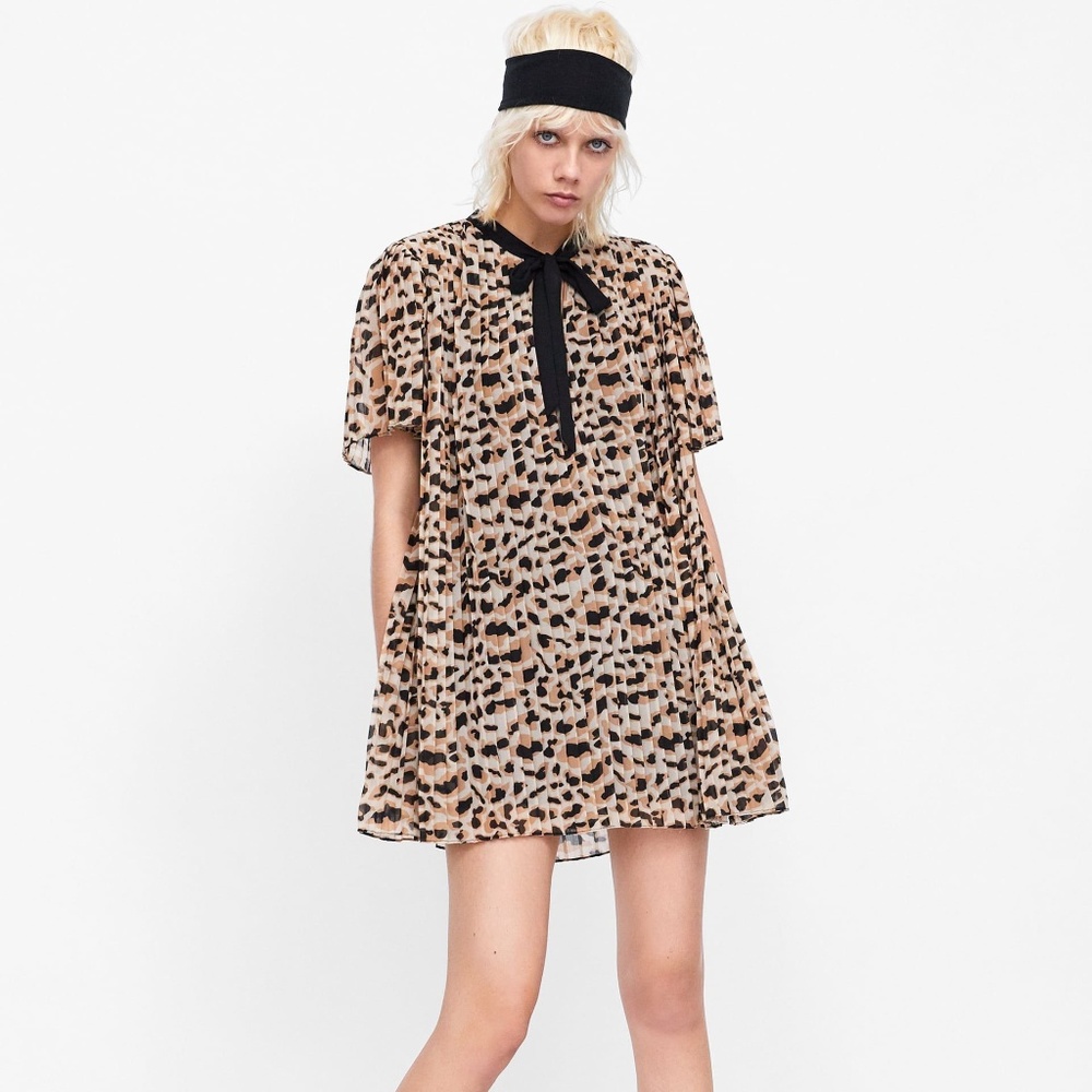 Zara Animal Print Jumpsuit Dress